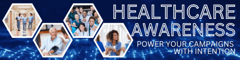 10:26 AMClaude responded: "Healthcare Awareness" banner with hexagonal photos of medical teams and patients on a blue digital network background, with the tagline "Power Your Campaigns …"Healthcare Awareness" banner with hexagonal photos of medical teams and patients on a blue digital network background, with the tagline "Power Your Campaigns With Intention."